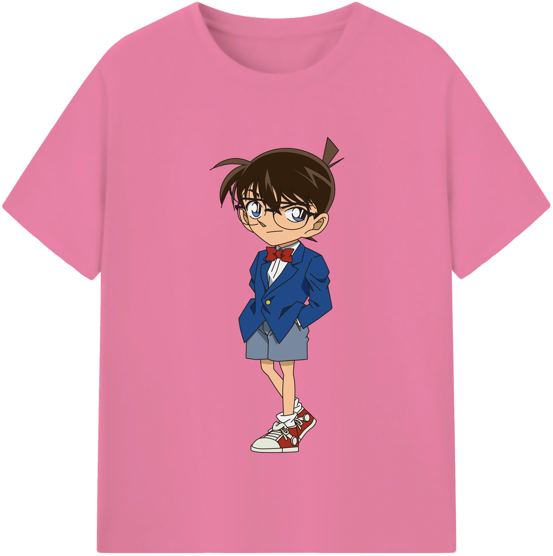 （画像用） 名探偵コナン 江戸川 コナン Detective Conan Conan Edogawa 綿100％半袖Tシャツ（フロントプリント）